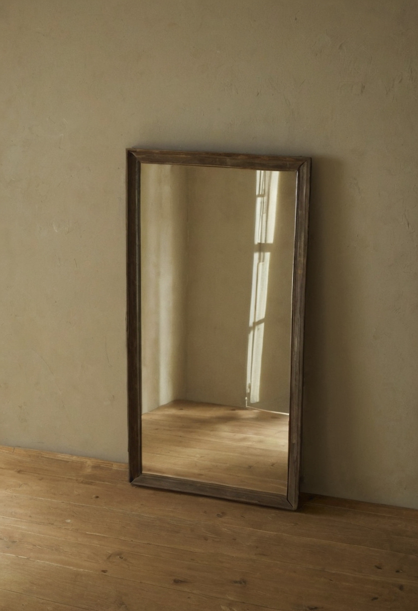 Where should floor mirrors not be placed in a home editorial visual